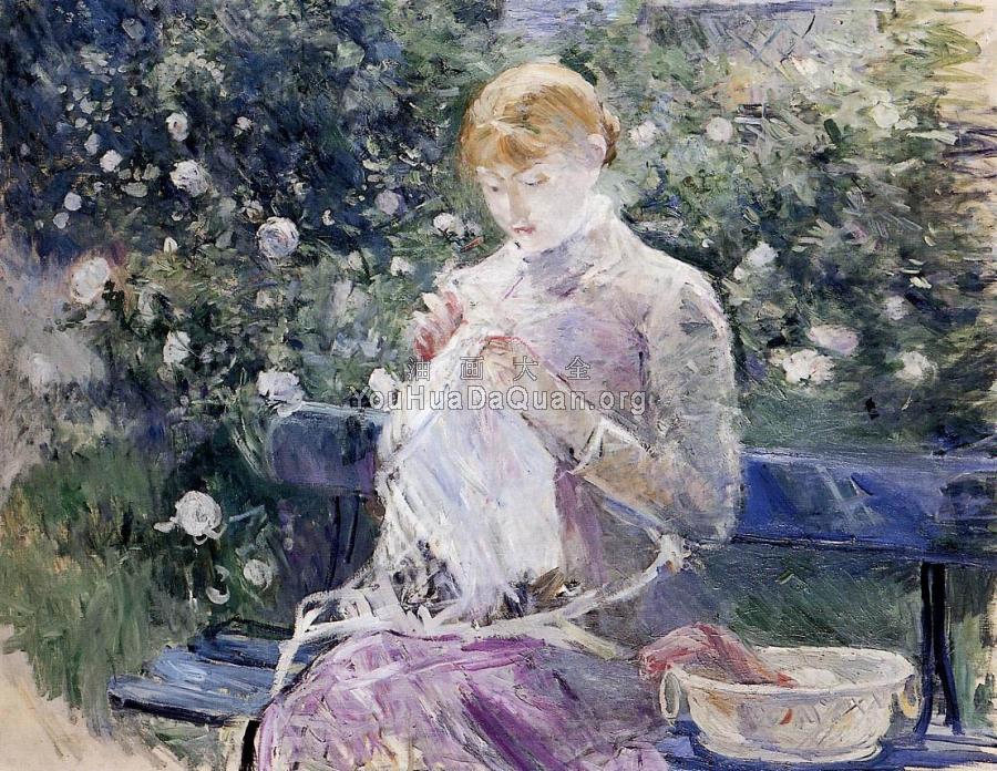 Pasie Sewing in the Garden - 贝尔特·摩里索特